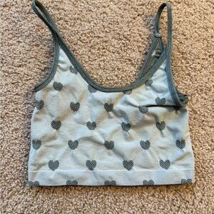 Urban Outfitters Green Heart Tank Top